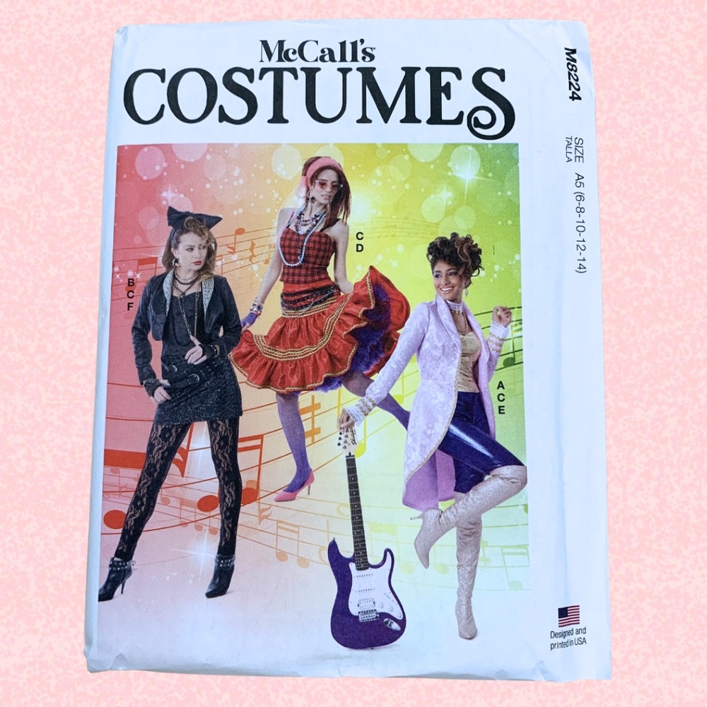 NEW M8224 Womens 1980s Costume Sewing Pattern SM MED UNOPENED